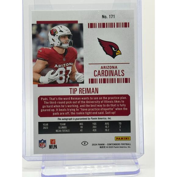 2024 Panini Contenders Tip Reiman Variation Rookie Ticket Auto Arizona Cardinals - Picture 2 of 2